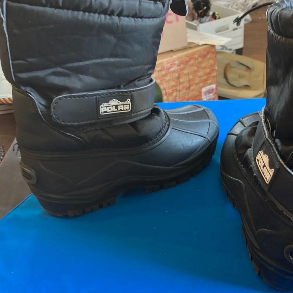 Kids Black Winter Boots 2
